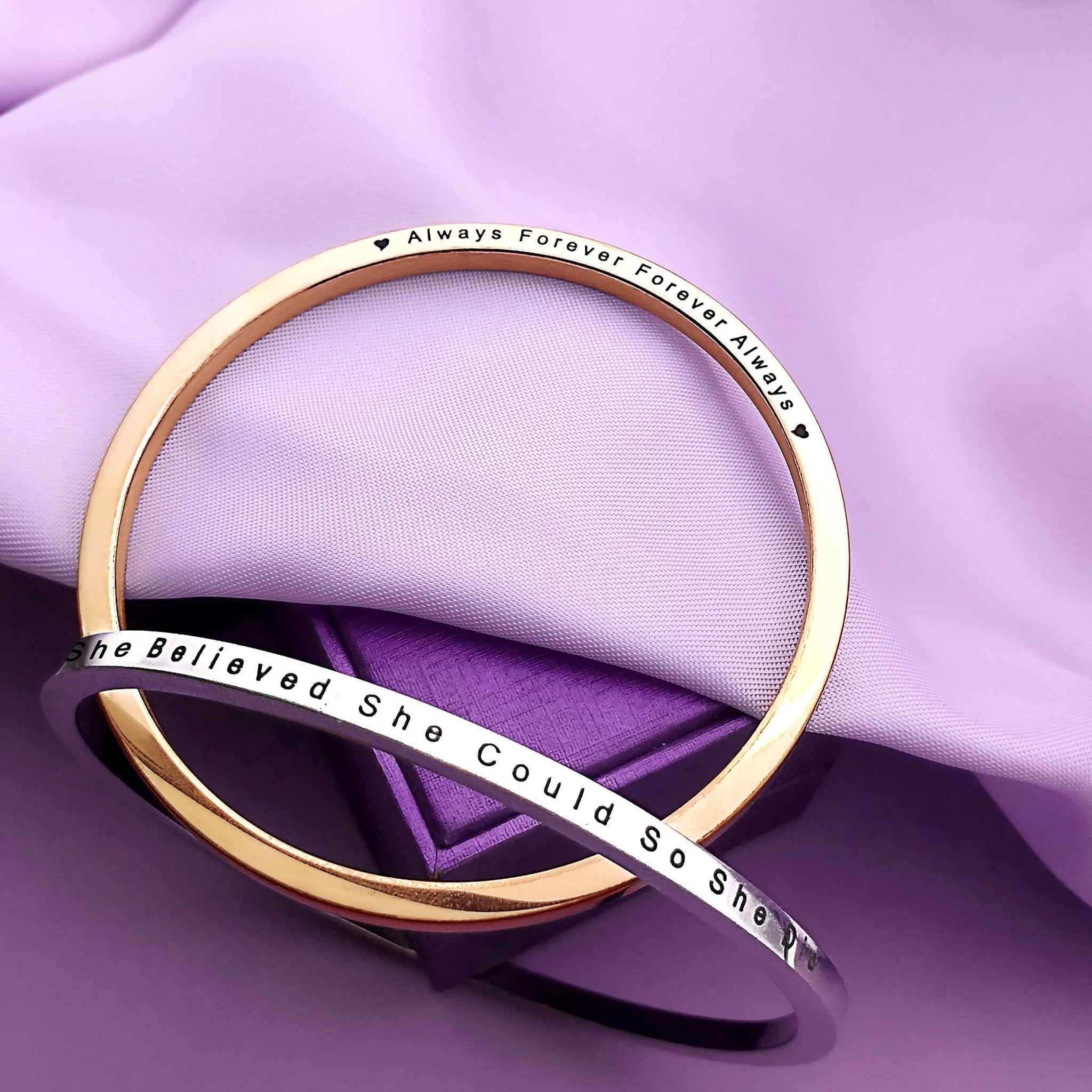 BUY ONE GET ONE She Believed She Could Personalised Bangle - Deal