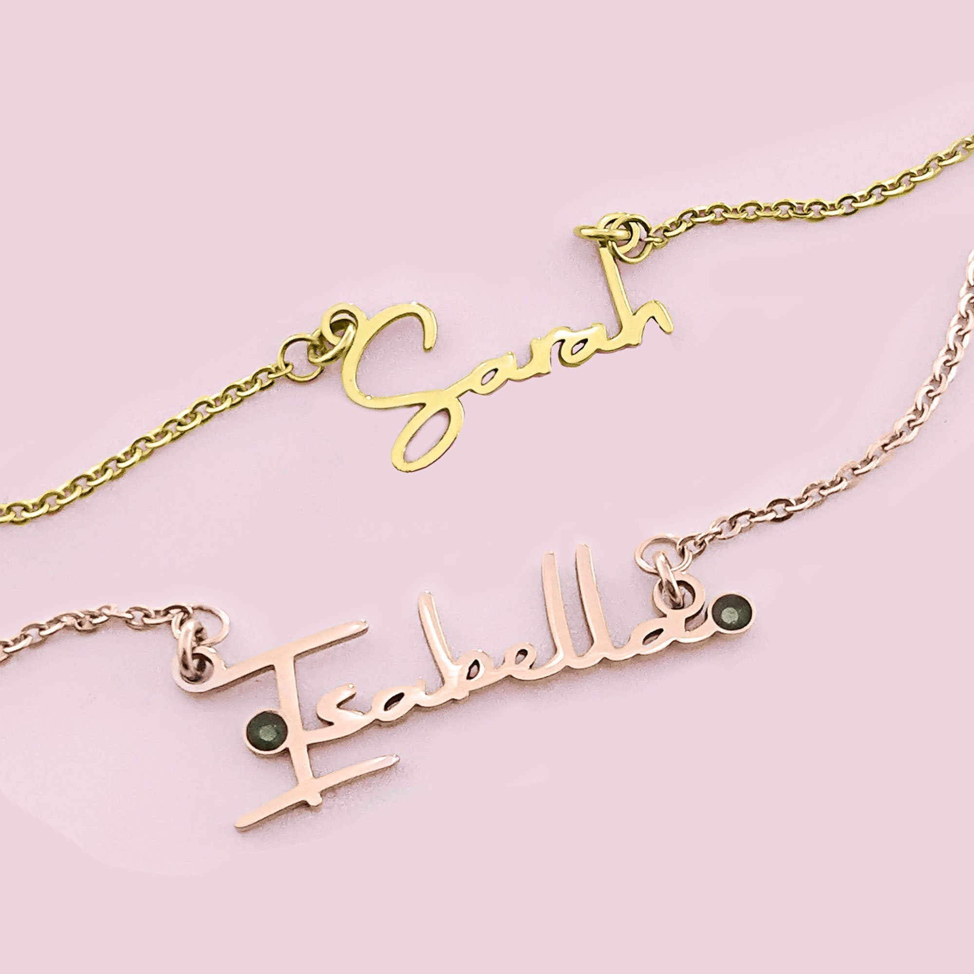 Cheap gold plated name on sale necklace