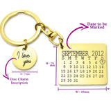 Calendar Keyring with Disc Charm - Keyrings by Belle Fever