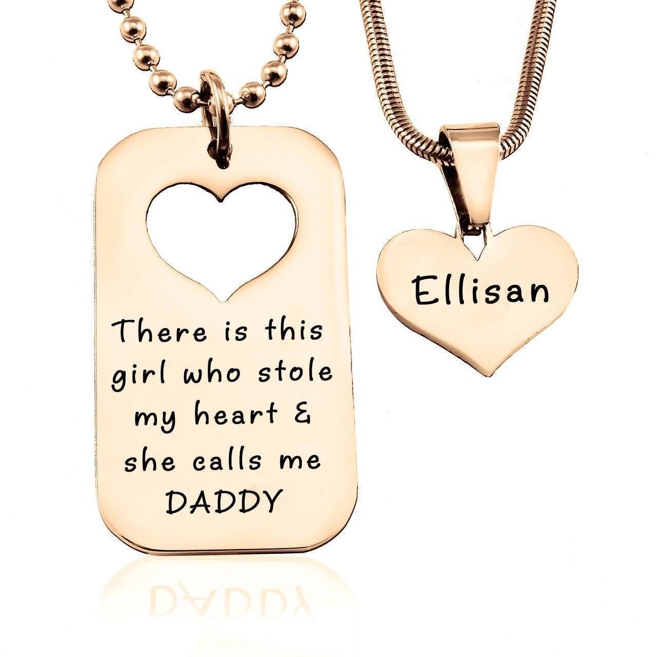 Daddy daughter dog tag necklace hot sale