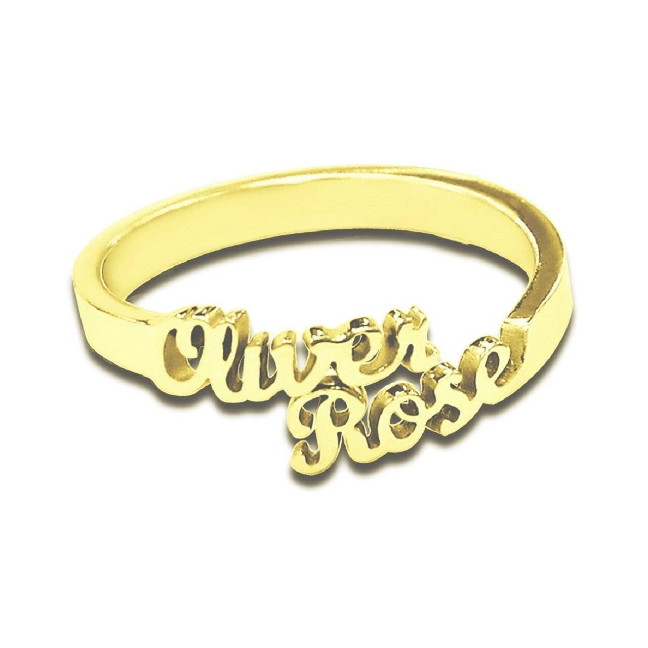 Custom two store name ring