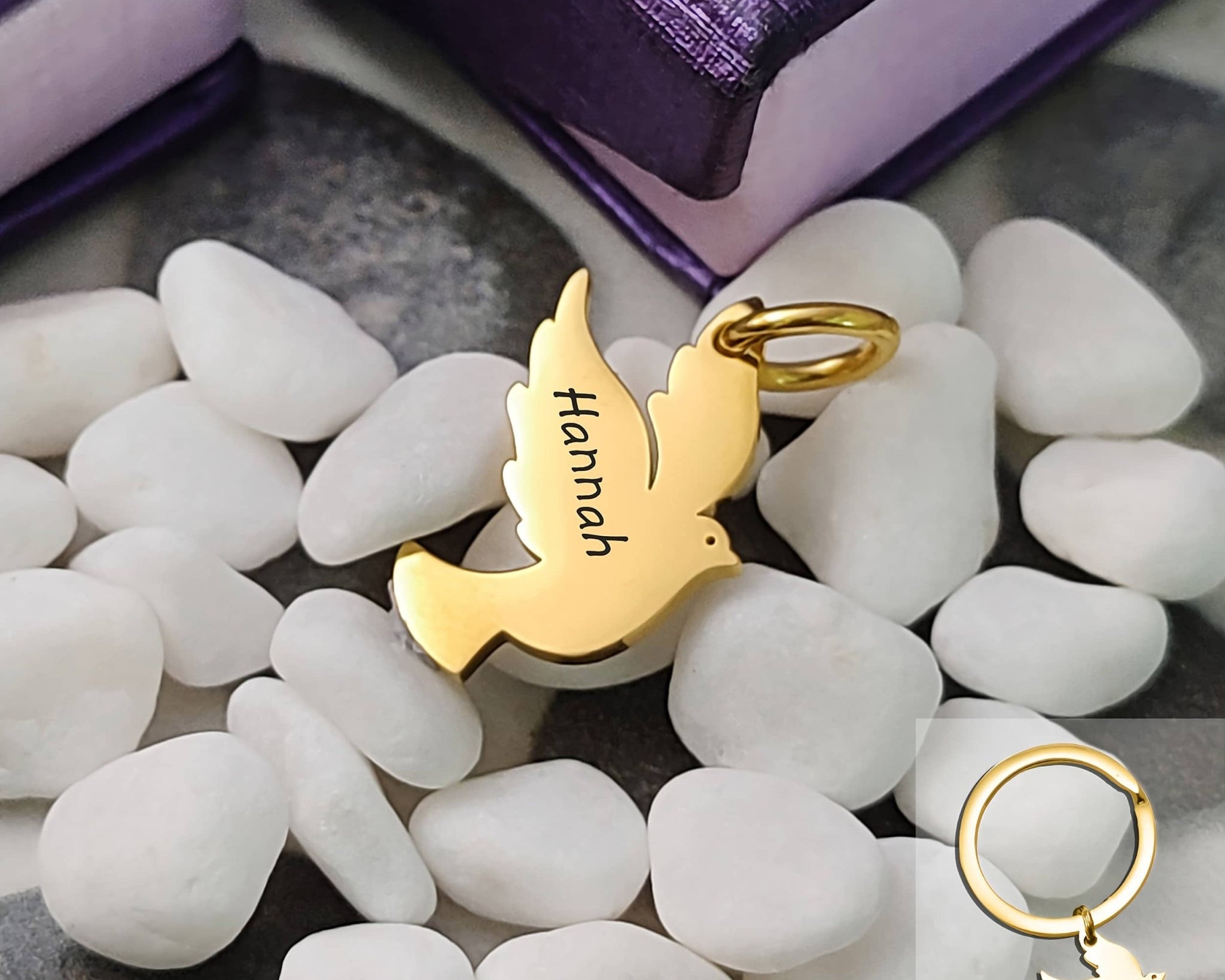 Dove Charm for Keyring - Keyrings by Belle Fever