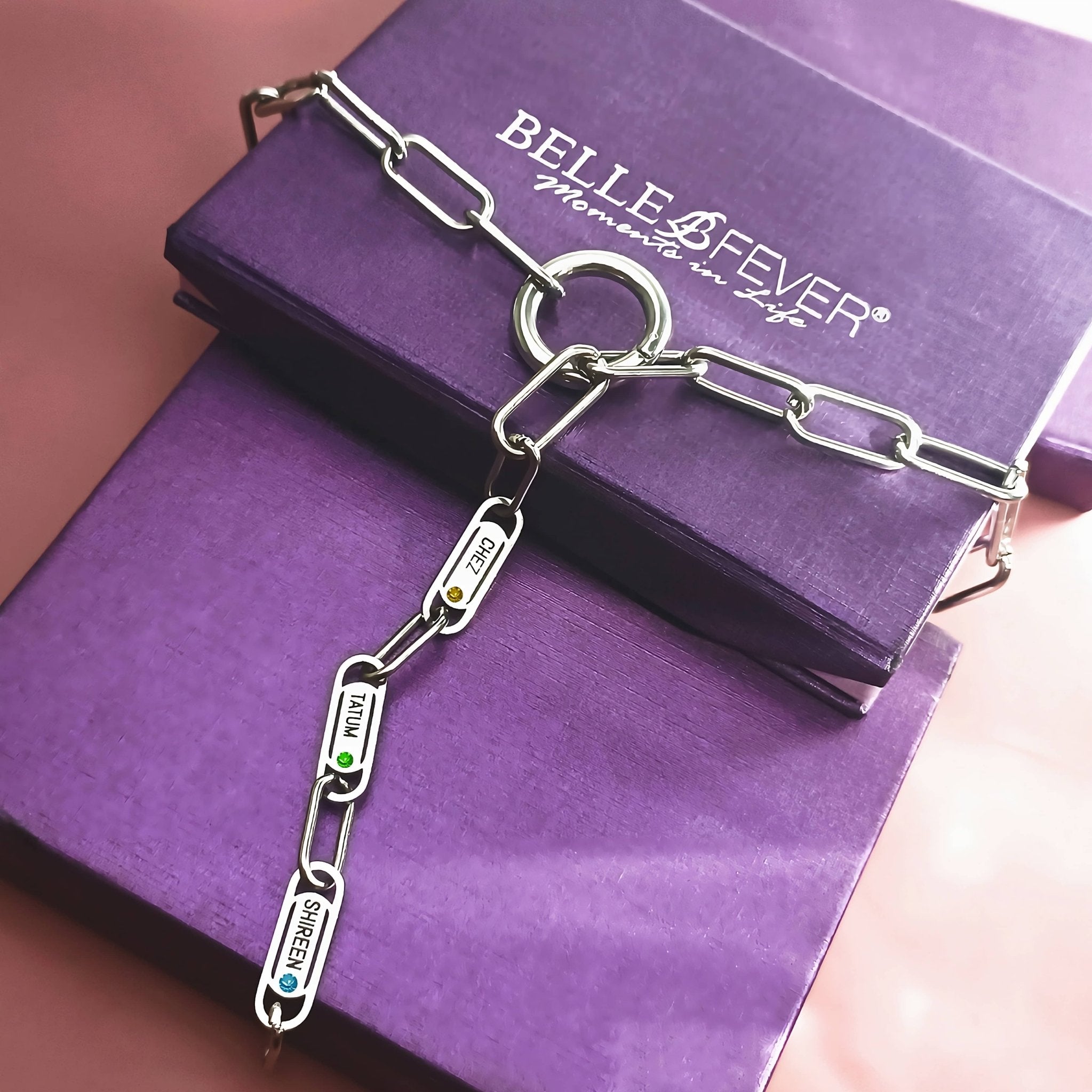 Endless Ties Name Necklace (With Birthstone) - Endless Ties by Belle Fever