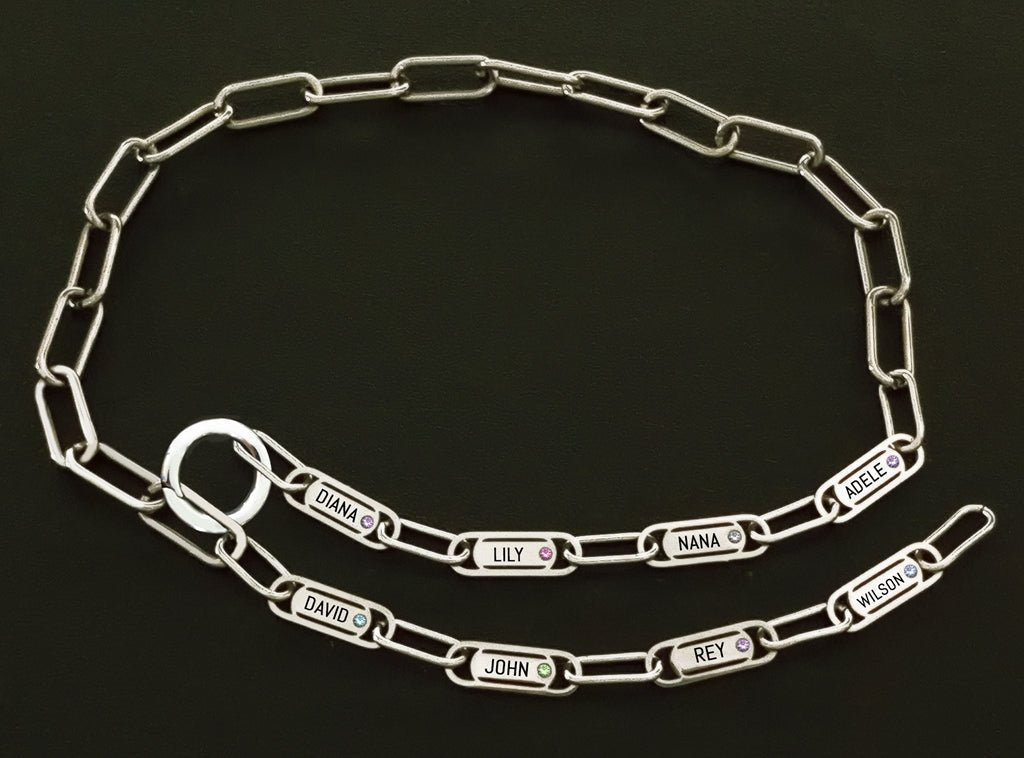Endless Ties Name Necklace (With Birthstone) - Endless Ties by Belle Fever
