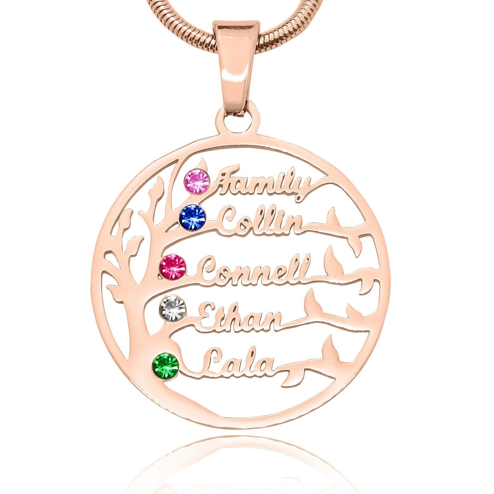Amazon.com: EVE'S ADDICTION Custom Women's Silver Mother and Child Birthstone  Circle Necklace, 16