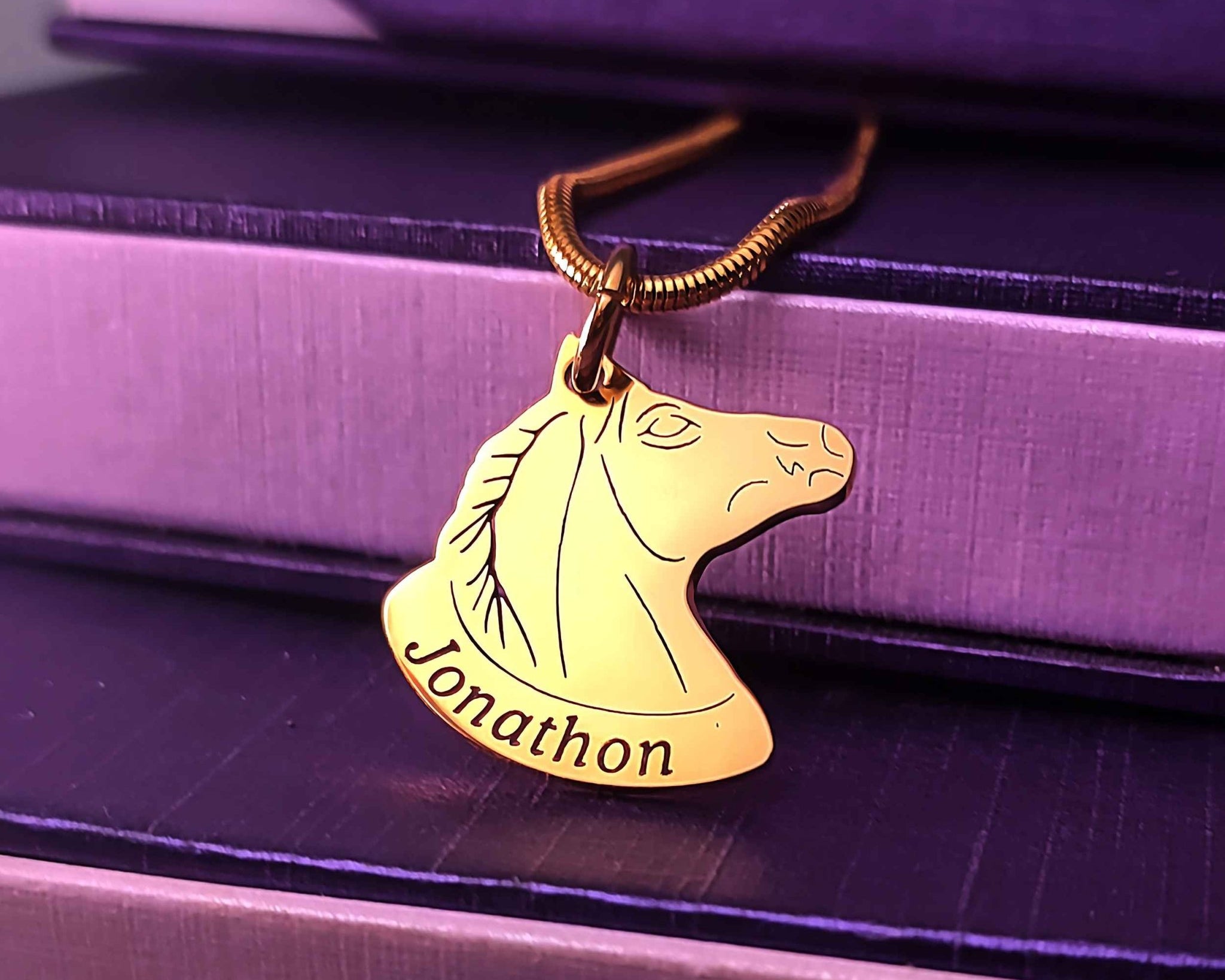 Horse Head Name Necklace - Name Necklaces by Belle Fever