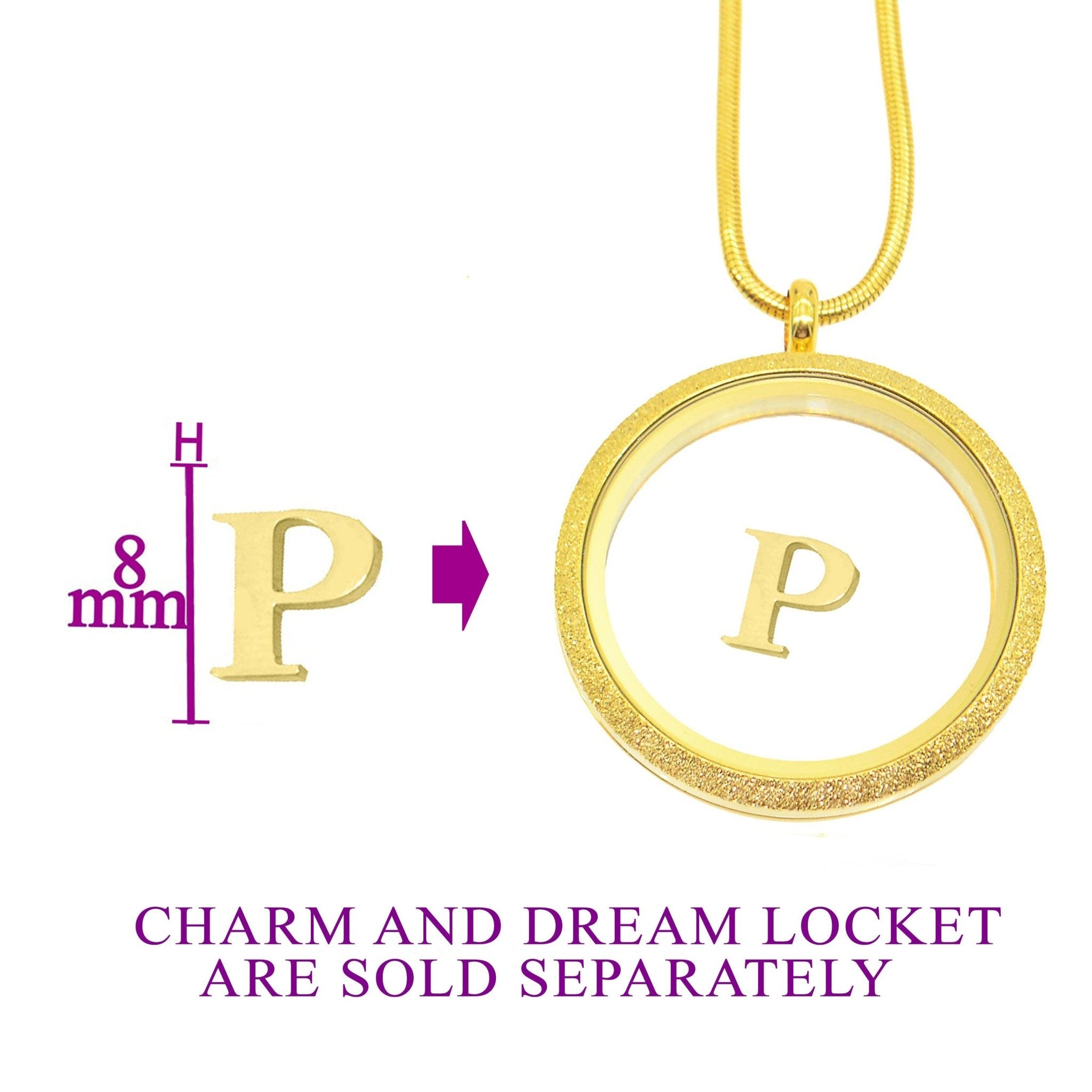 Initial Charm for Dream Locket - Floating Dream Lockets by Belle Fever