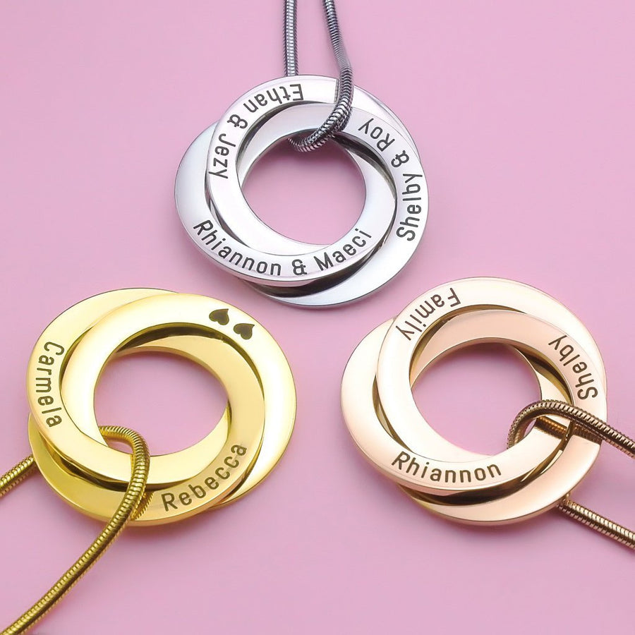 Interlinked Family Love Circles Personalised Necklace Family Jewellery ...
