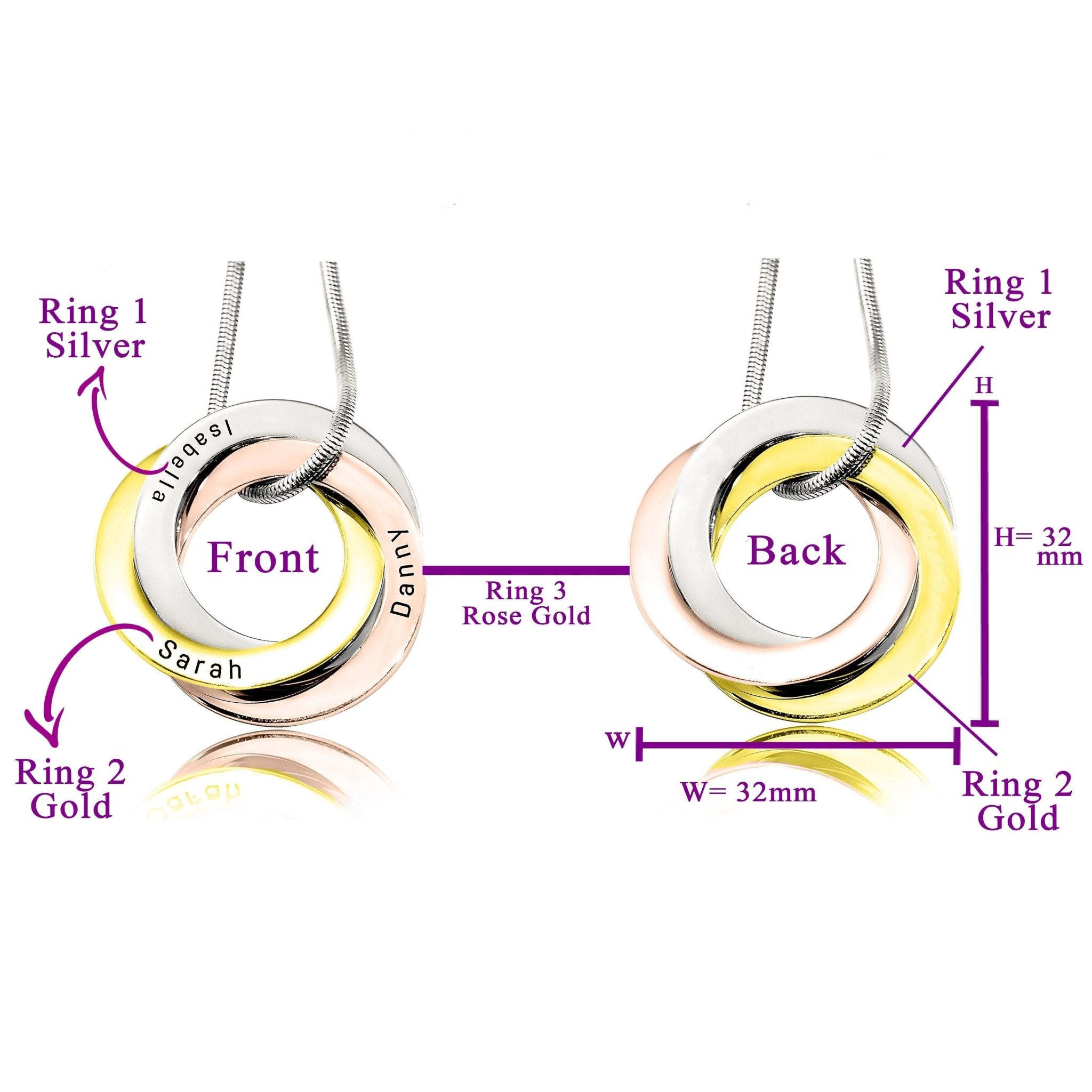 Interlinked Family Love Circles Personalised Necklace | Belle Fever ...