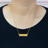 Jess Bar Cross Name Necklace - Name Necklaces by Belle Fever