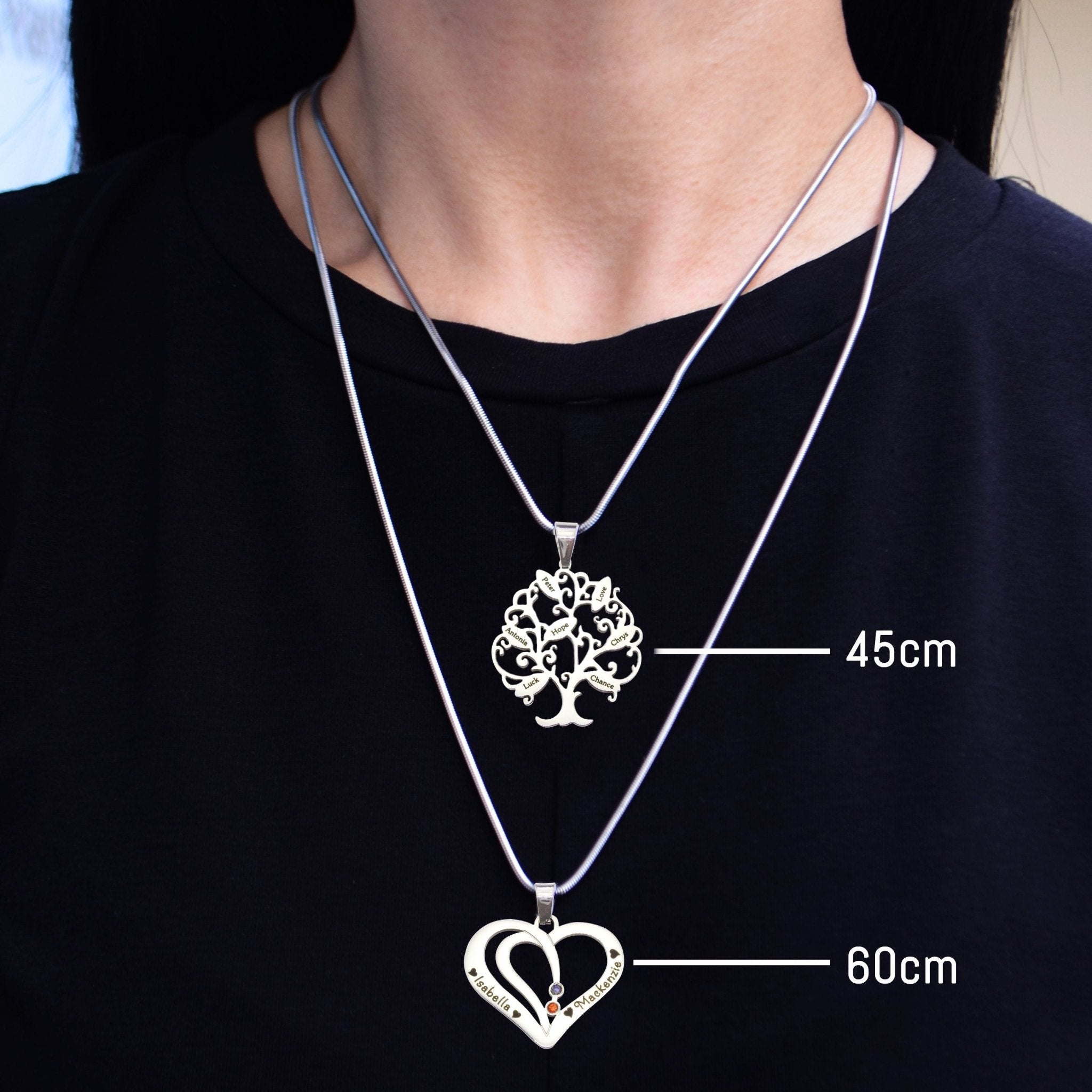 Heart and key sale name necklace