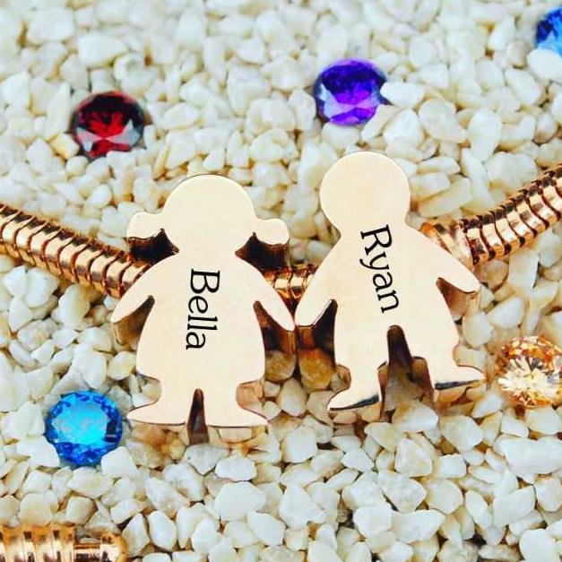 Boy and girl deals charms for bracelets