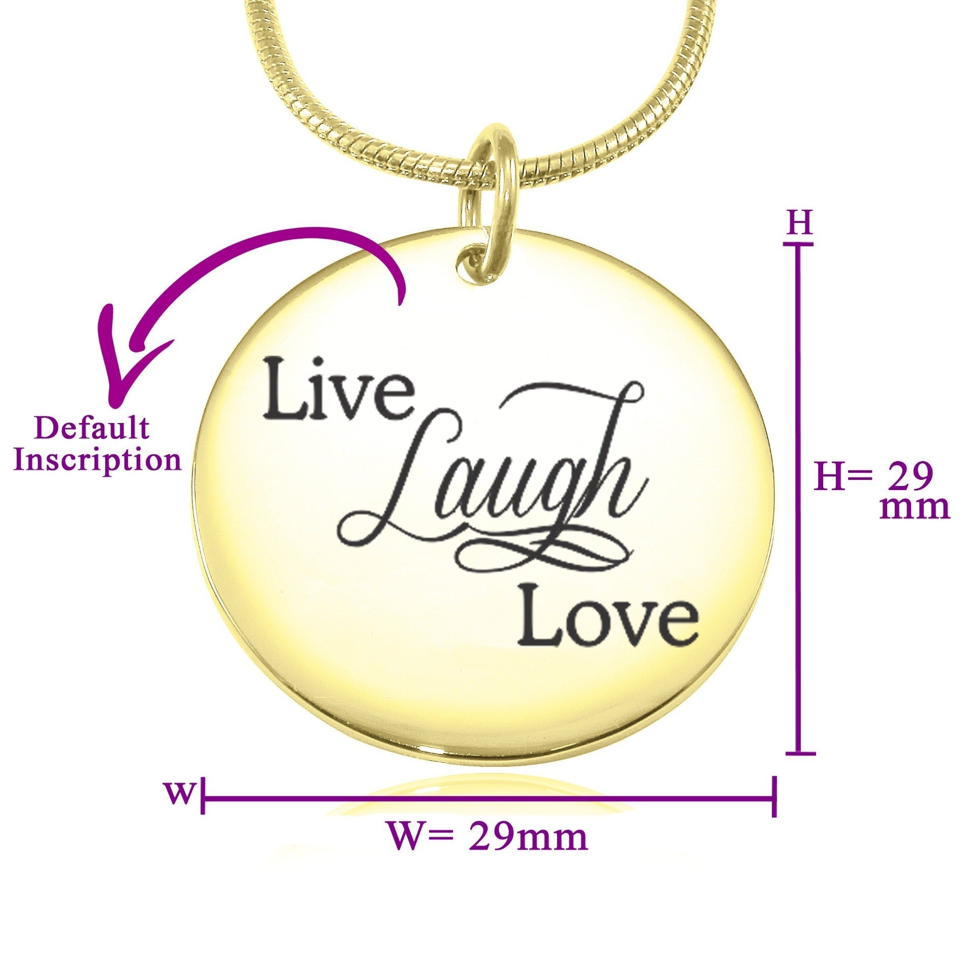 Live Laugh Love Necklace (Not Personalised) - Mothers Jewellery by Belle Fever