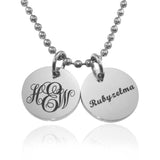 Monogram Initial Disc Necklace - Mothers Jewellery by Belle Fever