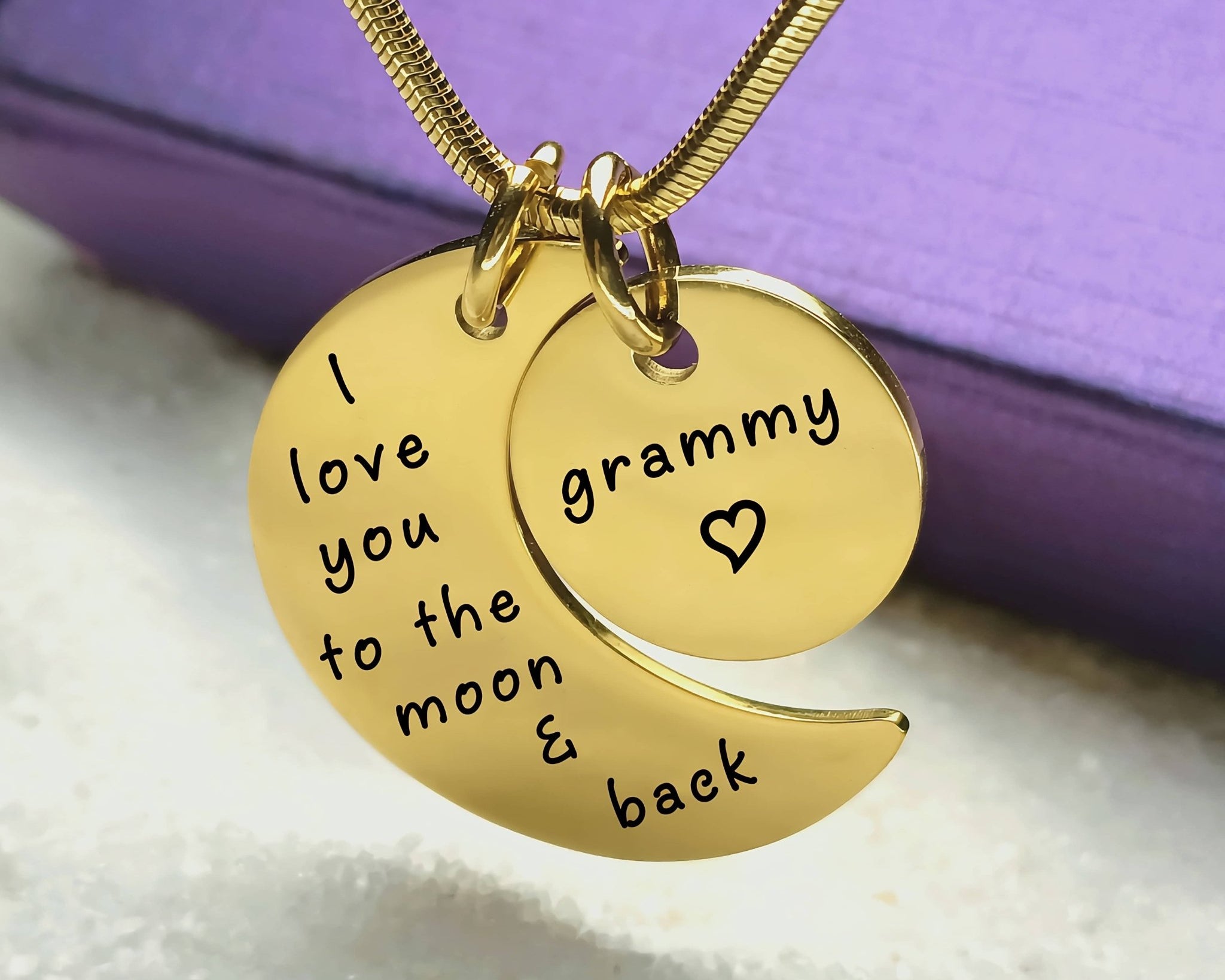 Moon and Back Necklace - Mothers Jewellery by Belle Fever