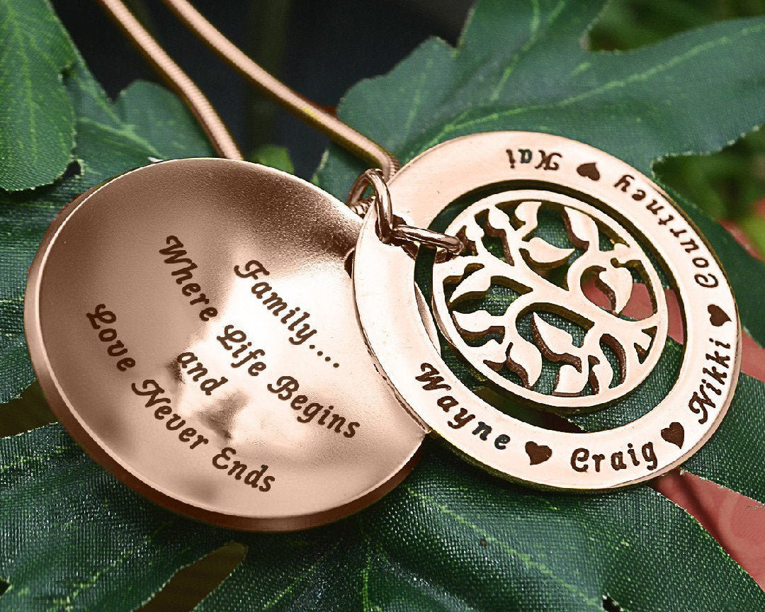 My Family Tree Dome Necklace - Family Tree Necklaces by Belle Fever