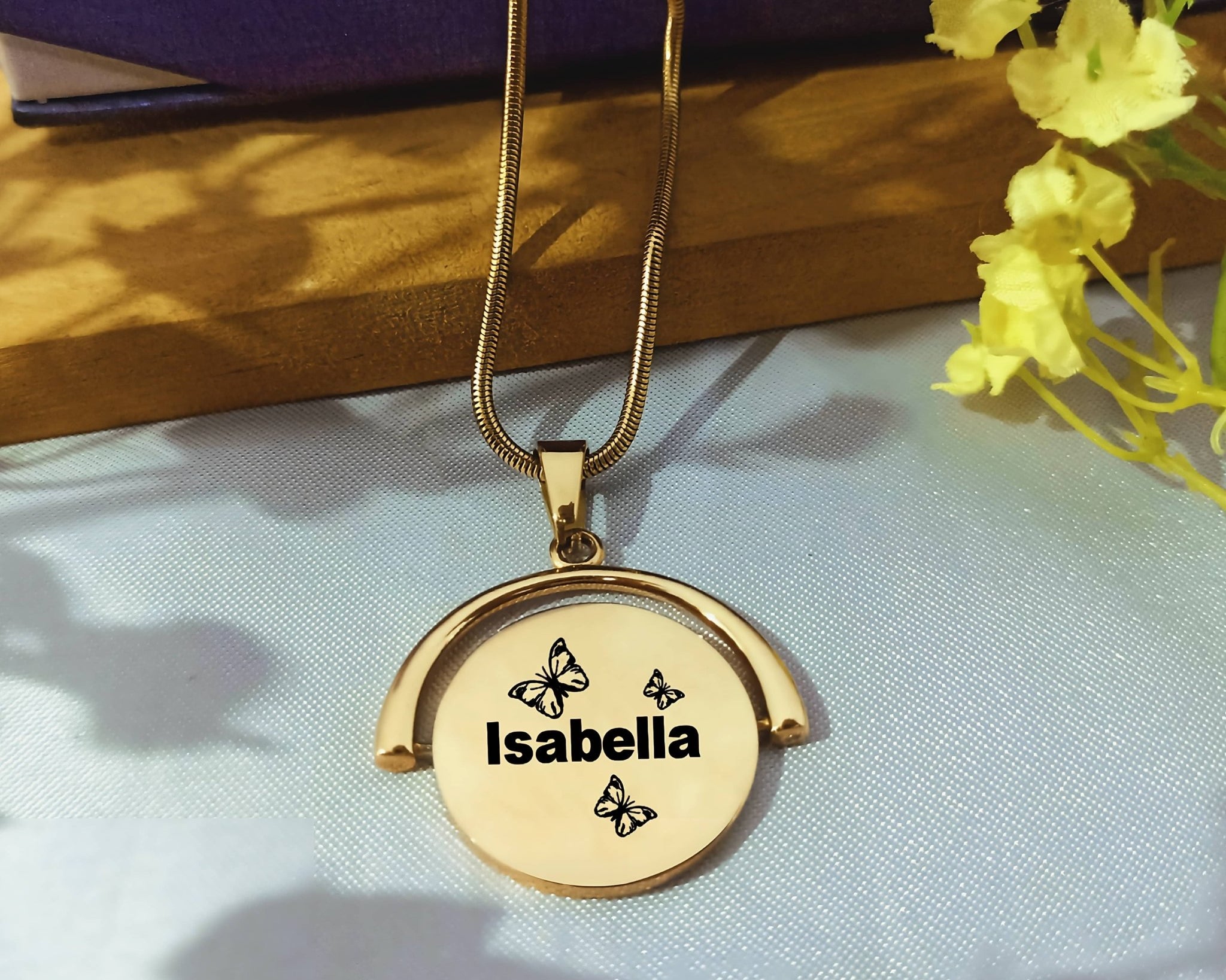 My Secret Spinning Name Necklace - Name Necklaces by Belle Fever