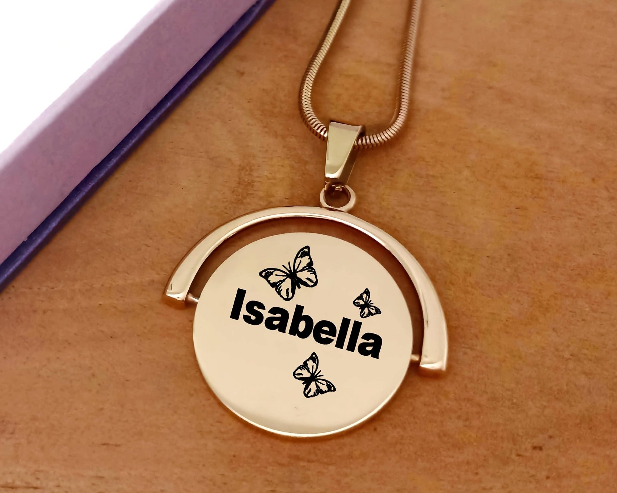My Secret Spinning Name Necklace - Name Necklaces by Belle Fever