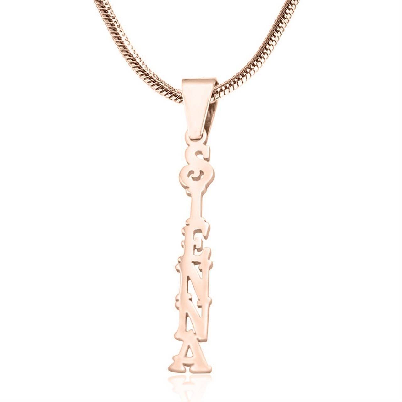 Vertical name outlet necklace