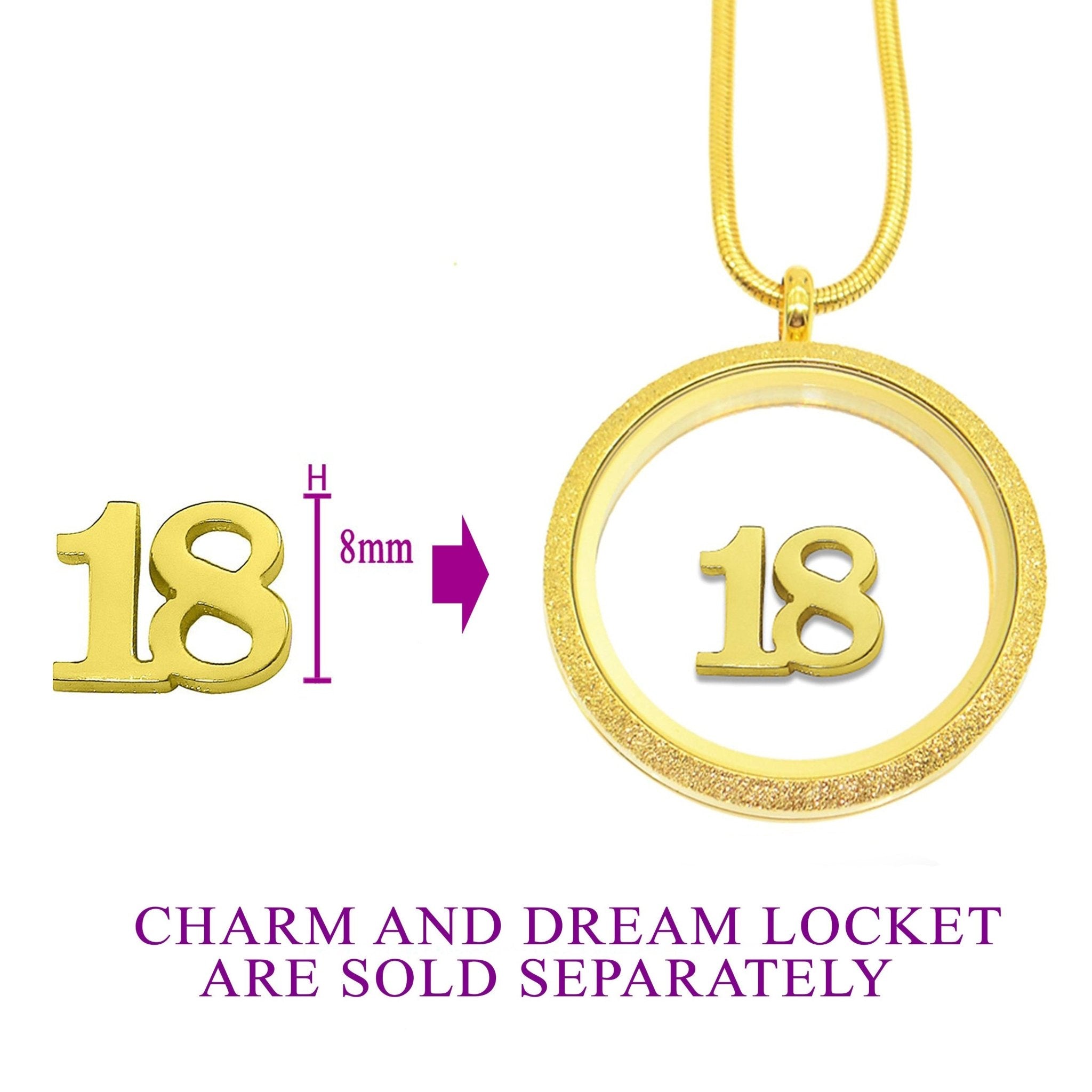 Personalised Number Charm for Dream Locket - Silver, Gold or Rose Gold ...