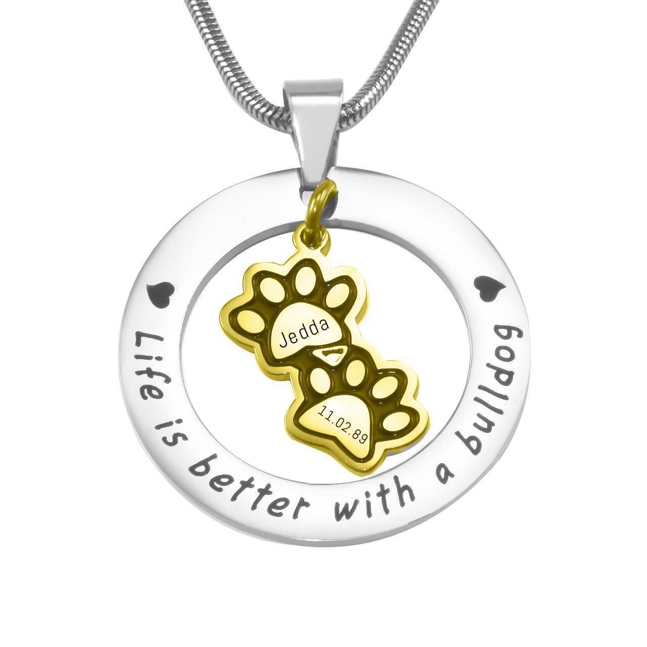 White gold paw print outlet necklace