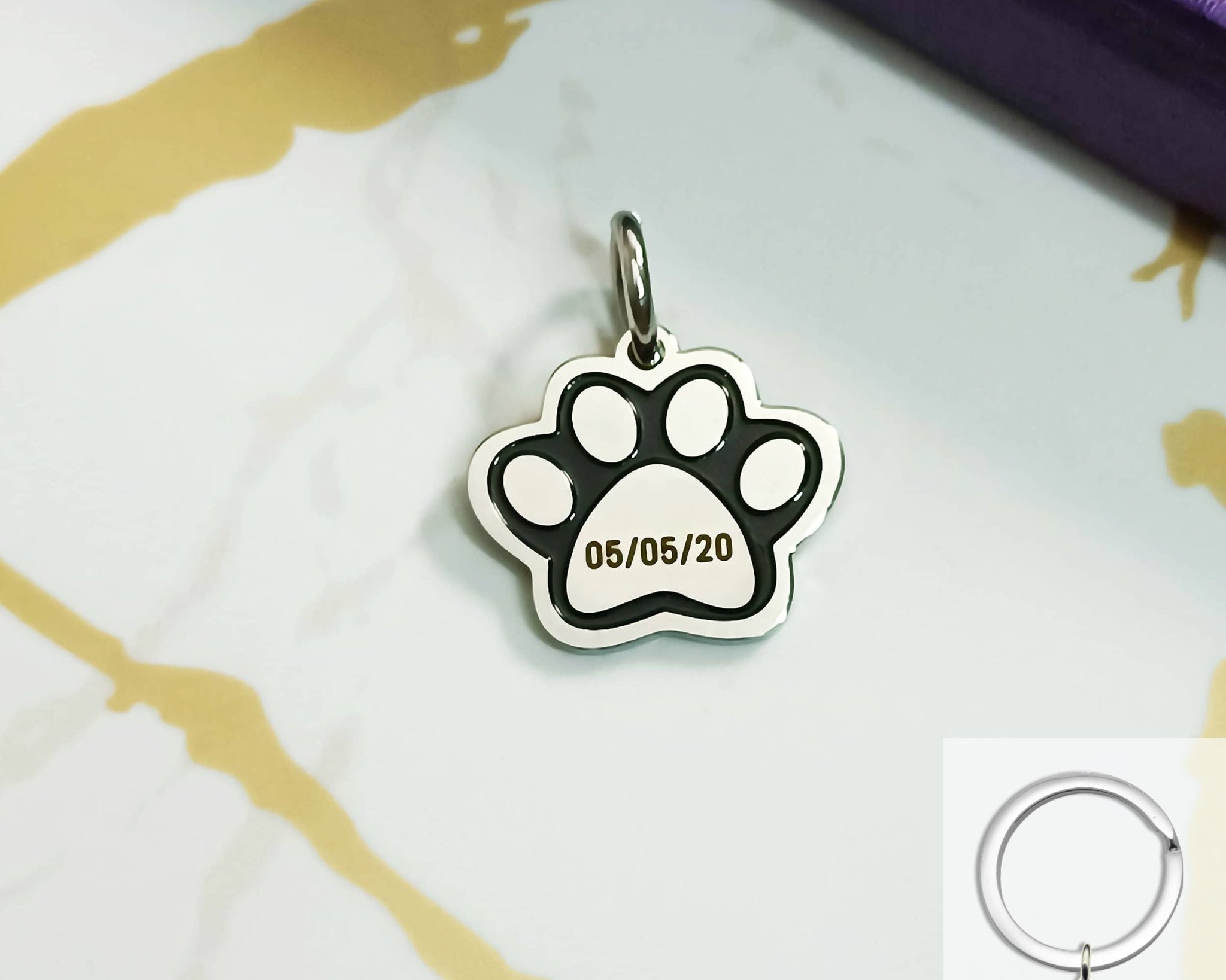 Single Paw Print Charm for Keyring - Keyrings by Belle Fever