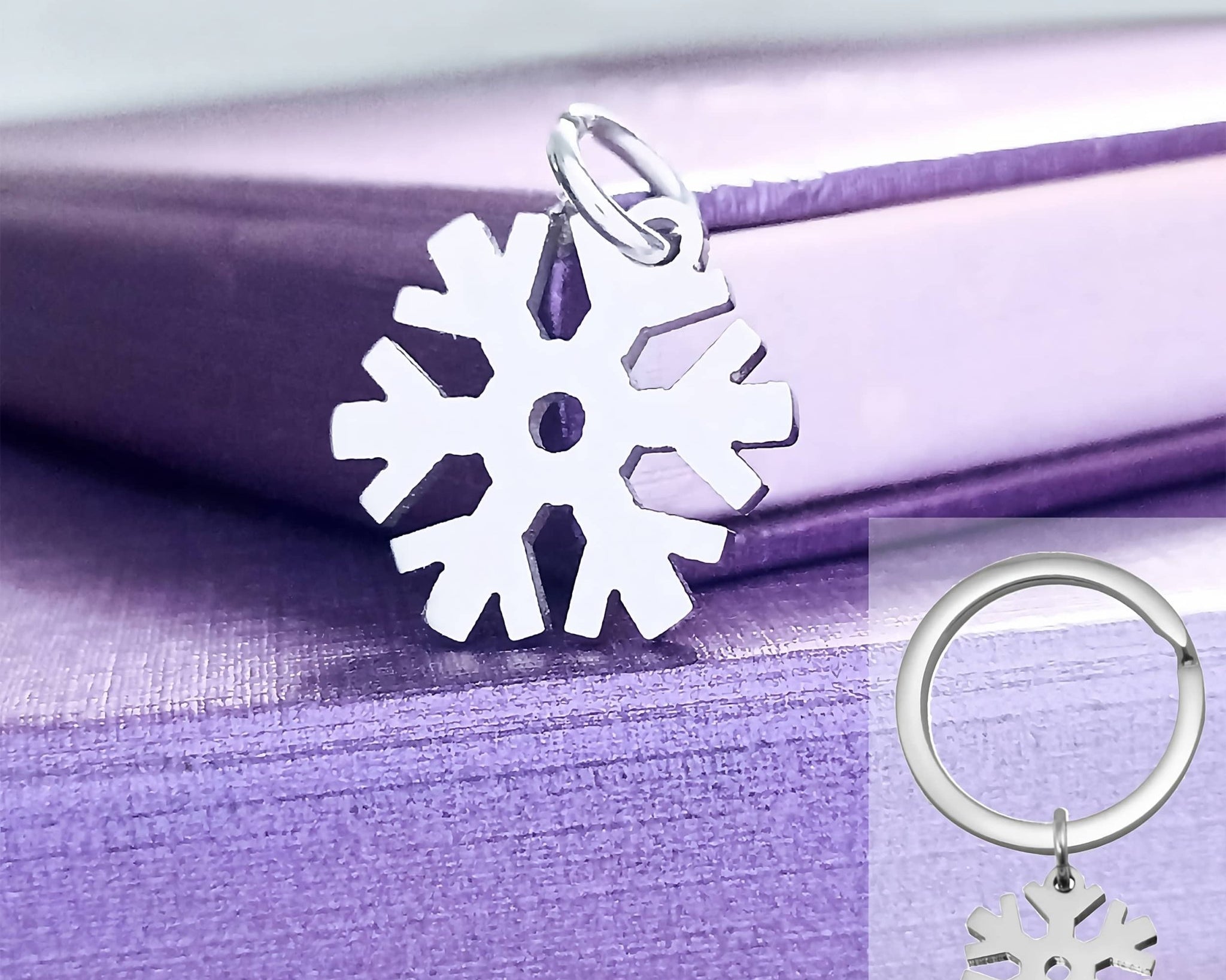 Snowflake Charm for Keyring - Keyrings by Belle Fever