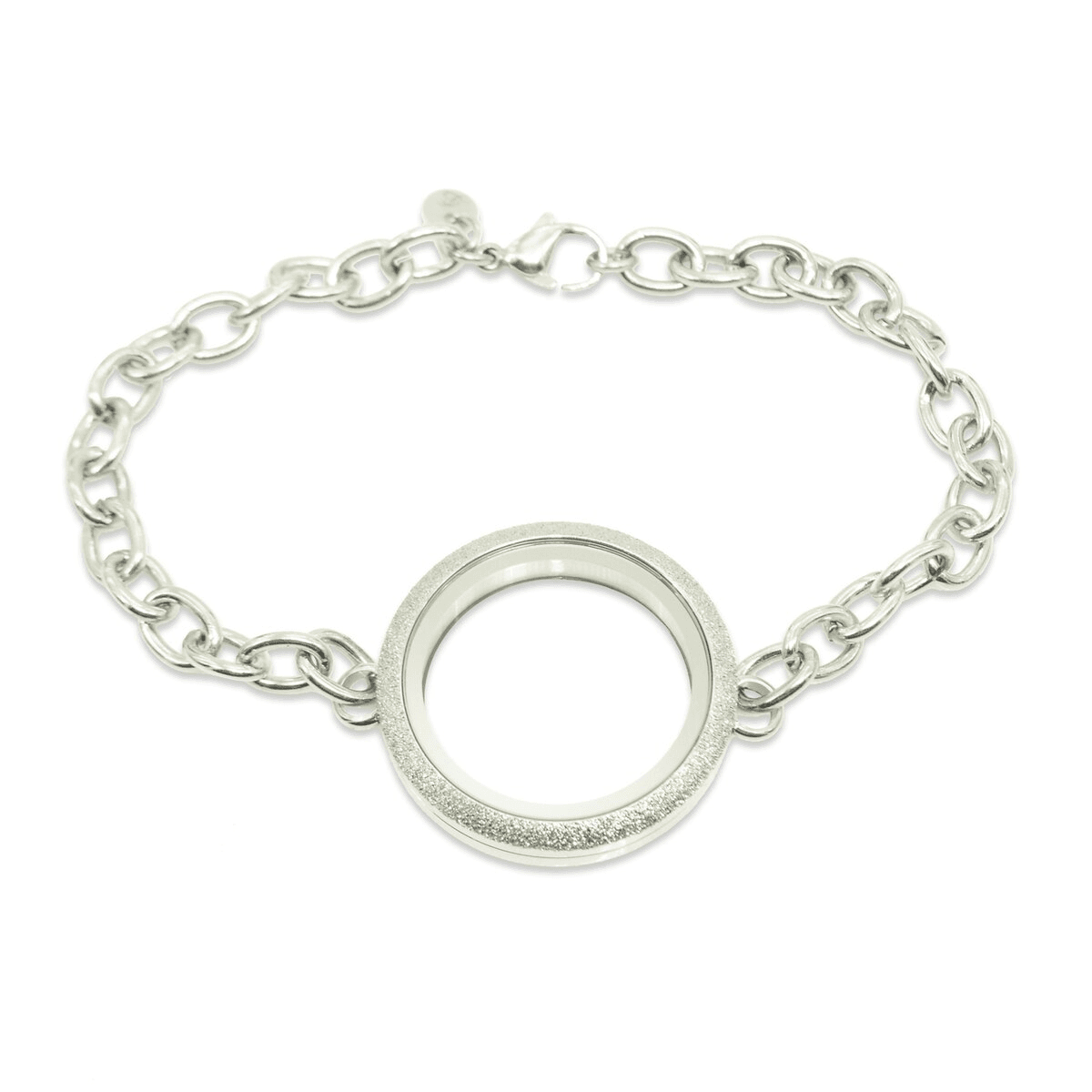 Silver online locket bracelet