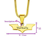 Super Hero Bat Name Necklace - Name Necklaces by Belle Fever