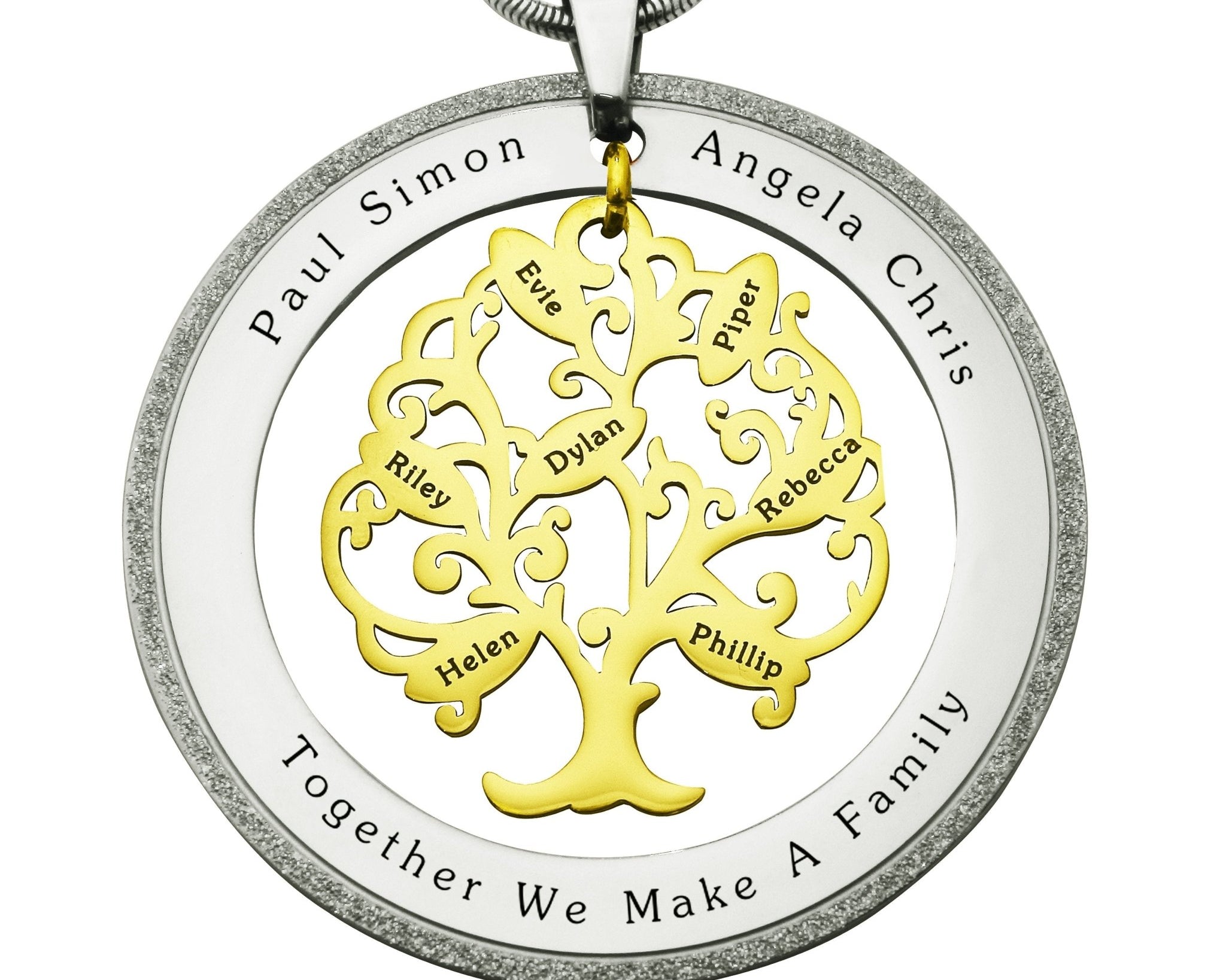Tree of My Life Sparkling Washer | Personalised Necklace - Family Tree Necklaces by Belle Fever