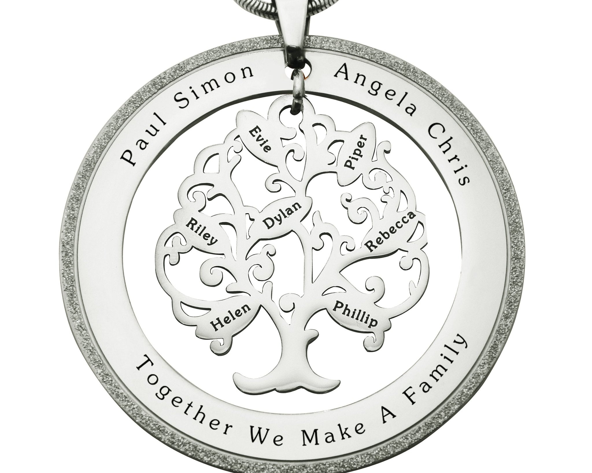 Tree of My Life Sparkling Washer | Personalised Necklace - Family Tree Necklaces by Belle Fever