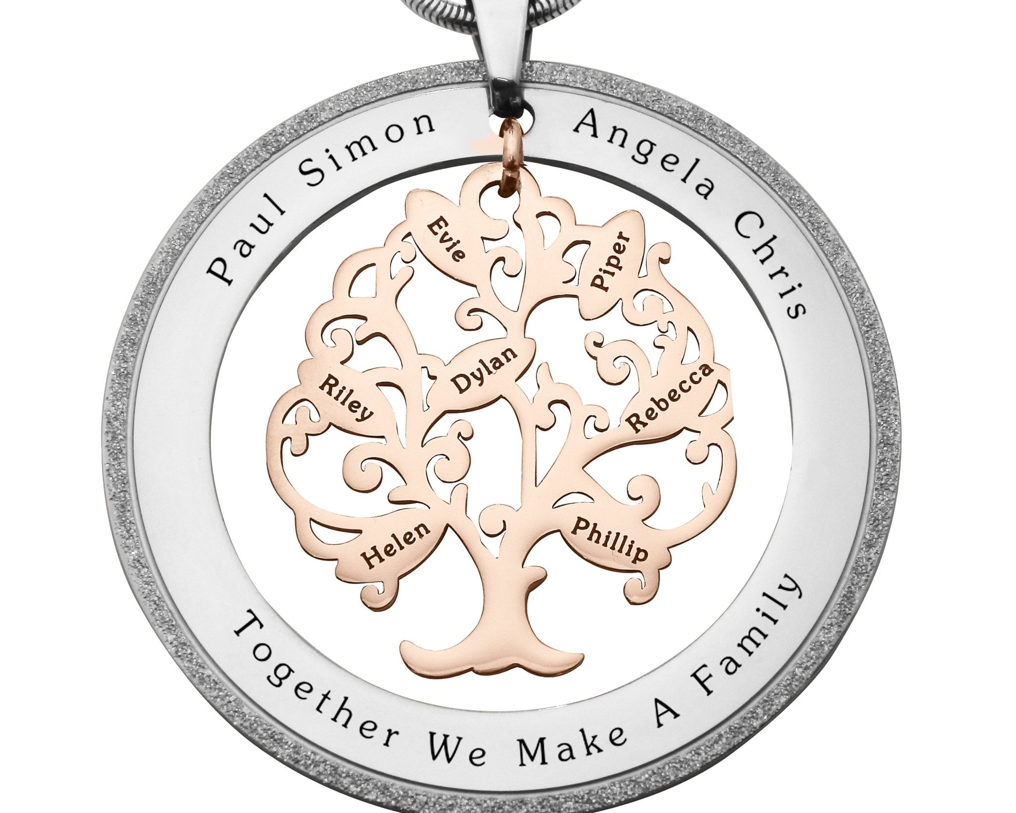 Tree of My Life Sparkling Washer | Personalised Necklace - Family Tree Necklaces by Belle Fever