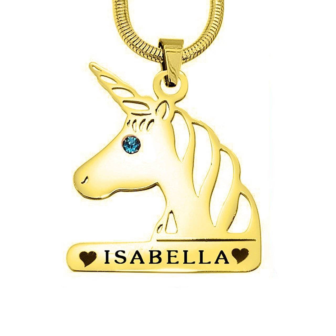 Unicorn on sale birthstone necklace