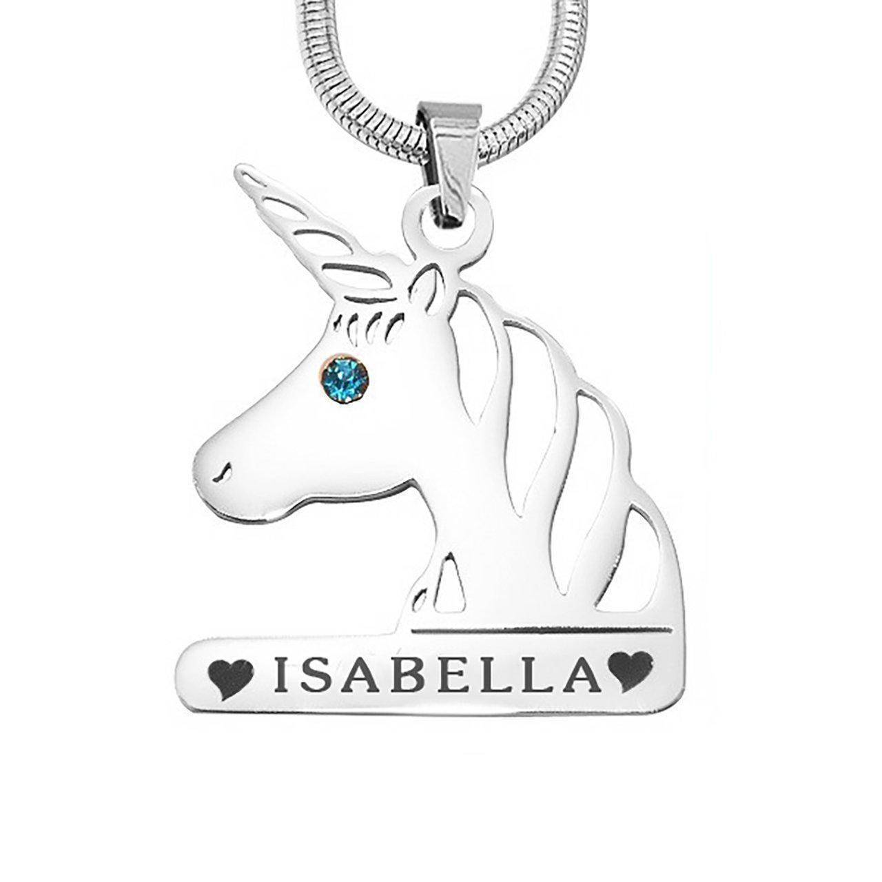 Unicorn birthstone store necklace